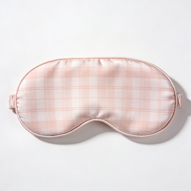 Pink Plaid Pattern Satin Sleep Eye Mask