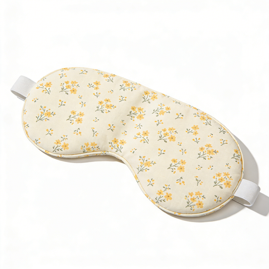Yellow Ditsy Floral Print Cotton Sleep Eye Mask