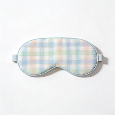 Pastel Plaid Pattern Cotton Eye Mask