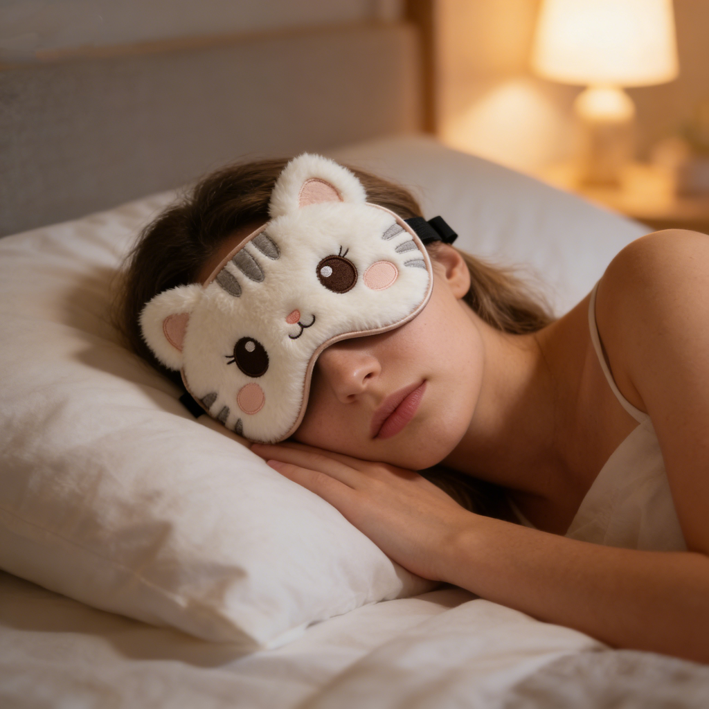 Fluffy Plush Cat Shaped Sleep Eye Mask