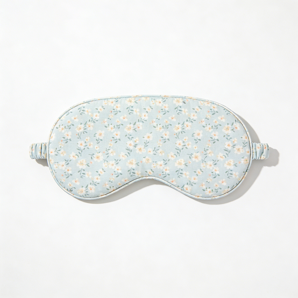 Light Blue Ditsy Floral Cotton Eye Mask