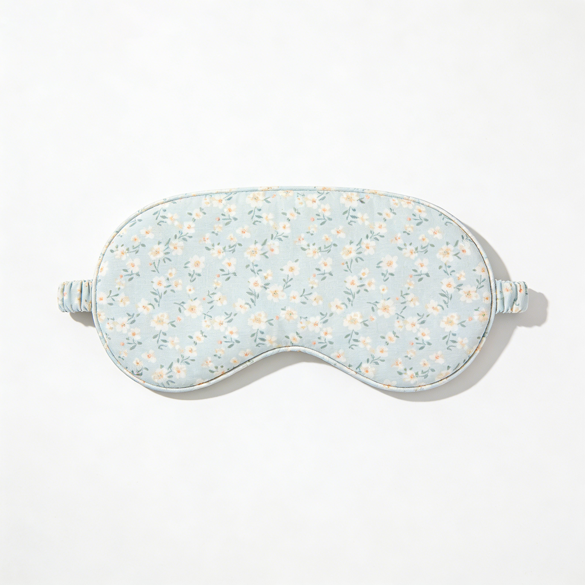 Light Blue Ditsy Floral Cotton Eye Mask