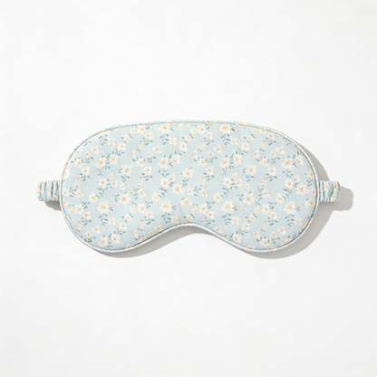 Light Blue Ditsy Floral Cotton Eye Mask