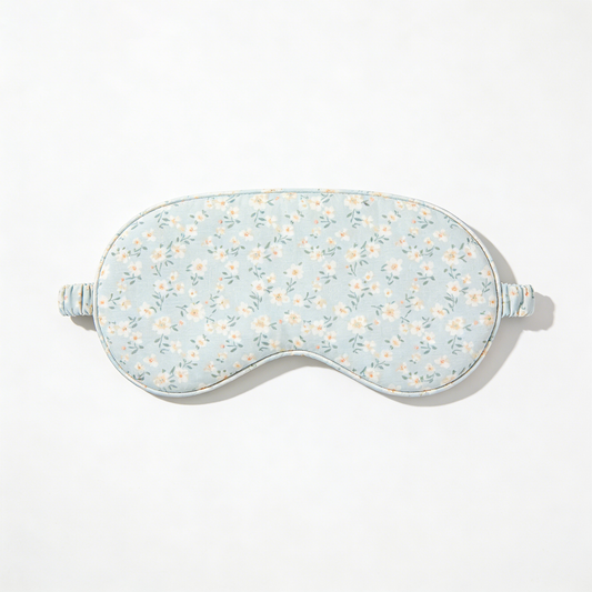 Light Blue Ditsy Floral Cotton Eye Mask