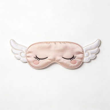 Angel Wings Embroidered Satin Eye Mask