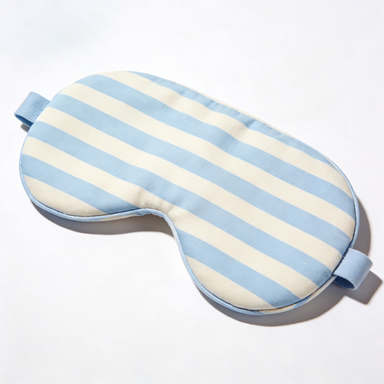 Classic Blue & White Striped Cotton Eye Mask