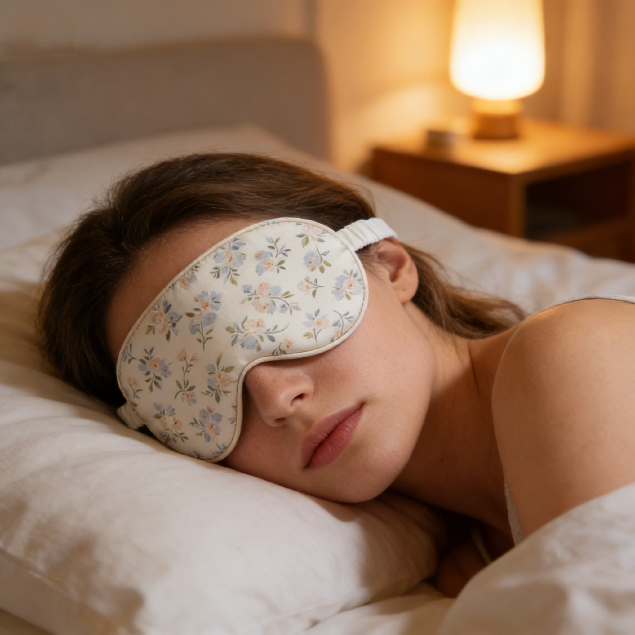 Delicate Floral Print Sleep Eye Mask
