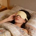 Yellow & White Striped Sleep Eye Mask