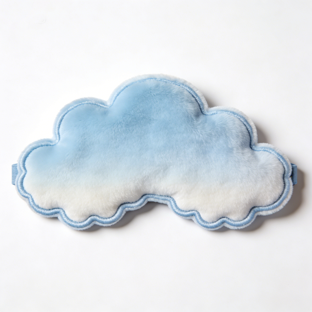 Gradient Blue Cloud Shaped Plush Eye Mask
