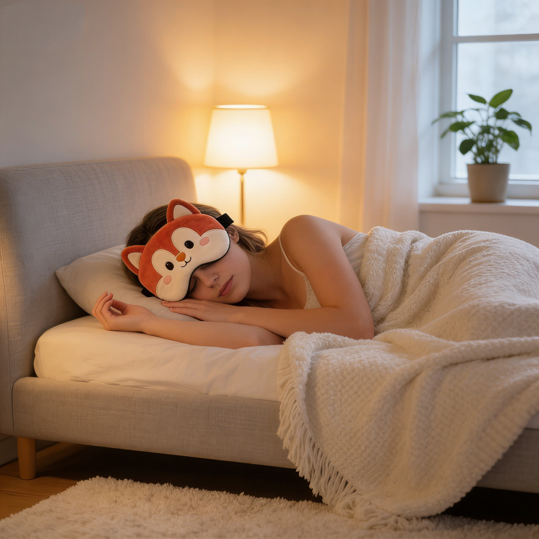 Adorable Plush Fox Shaped Sleep Eye Mask