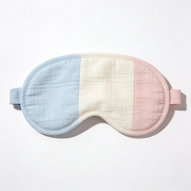 Three-Color Block Quilted Cotton Eye Mask