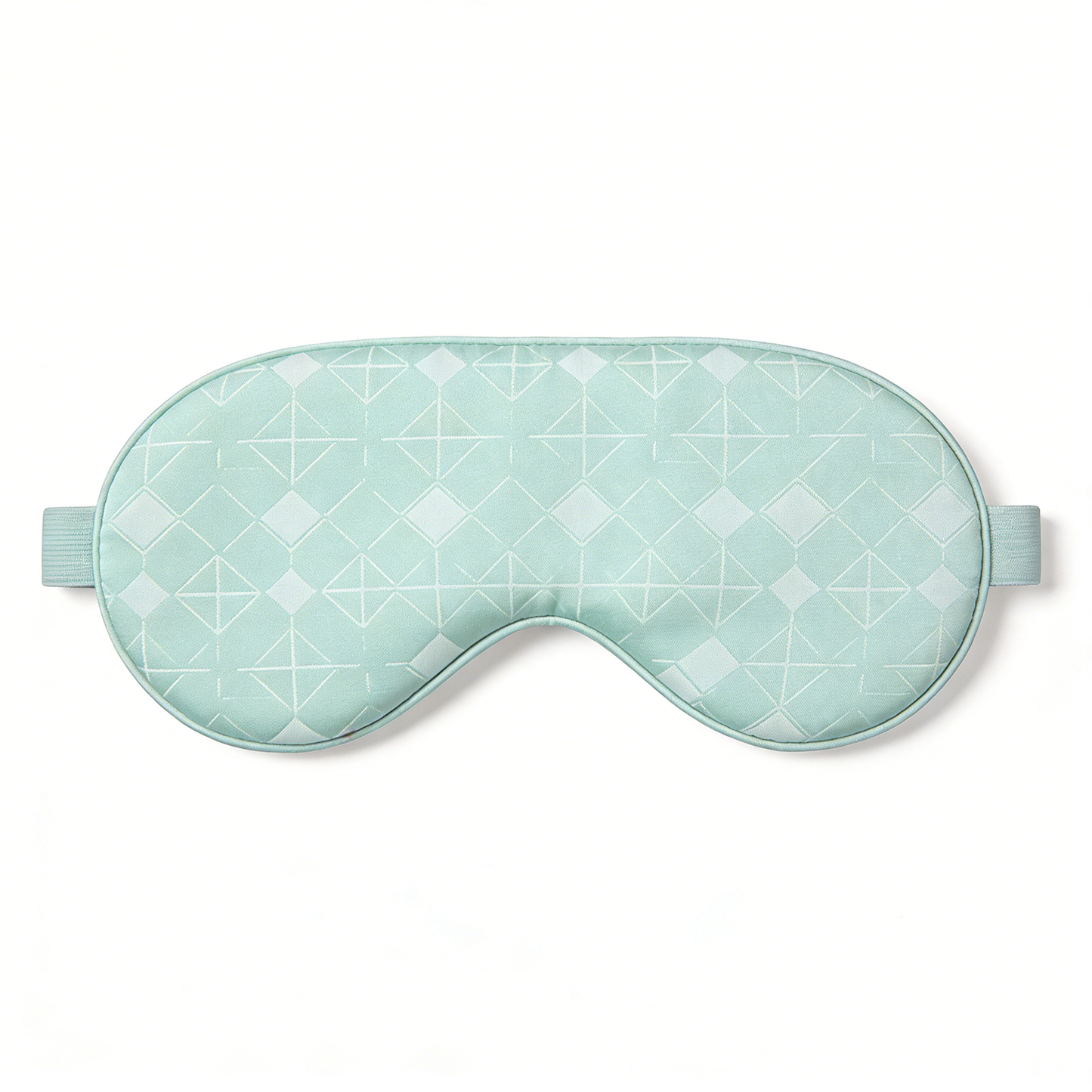 Mint Green Geometric Pattern Satin Sleep Eye Mask
