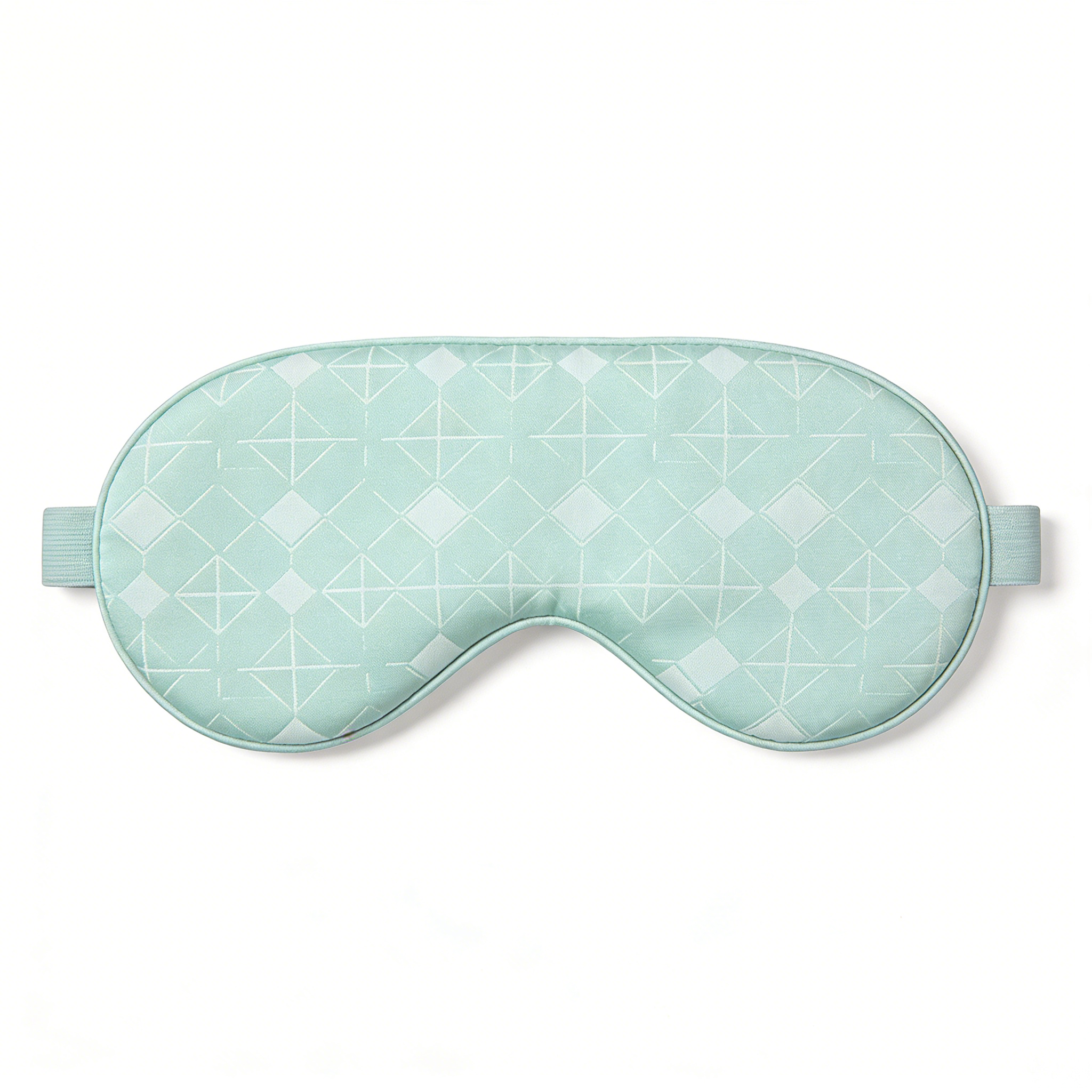 Mint Green Geometric Pattern Satin Sleep Eye Mask