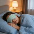 Mint Green Geometric Pattern Satin Sleep Eye Mask