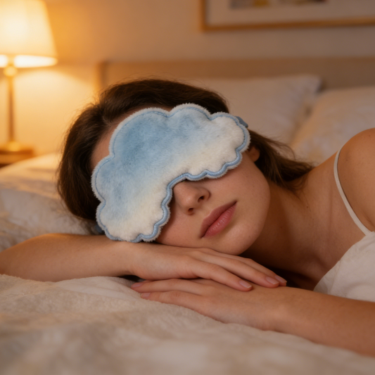 Gradient Blue Cloud Shaped Plush Eye Mask