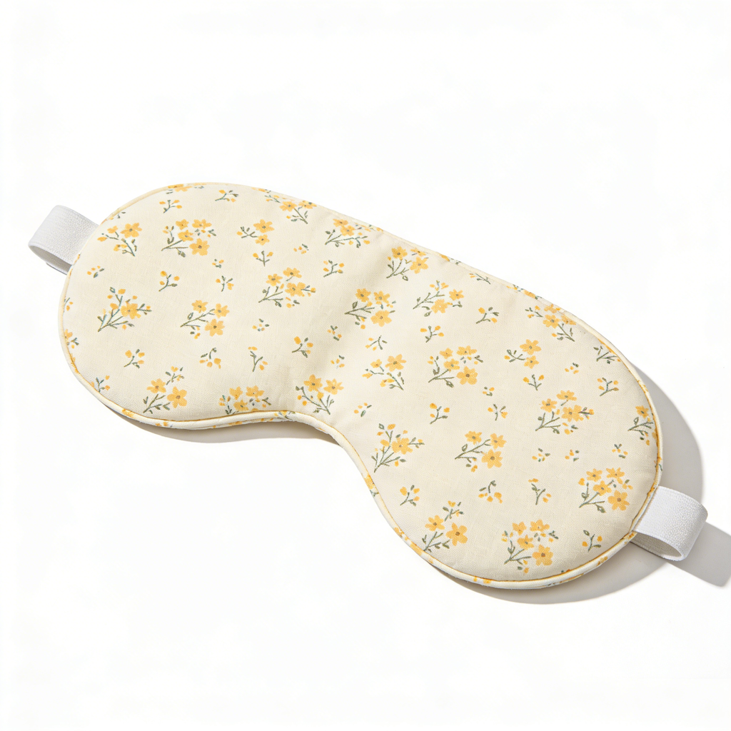 Yellow Ditsy Floral Print Cotton Sleep Eye Mask