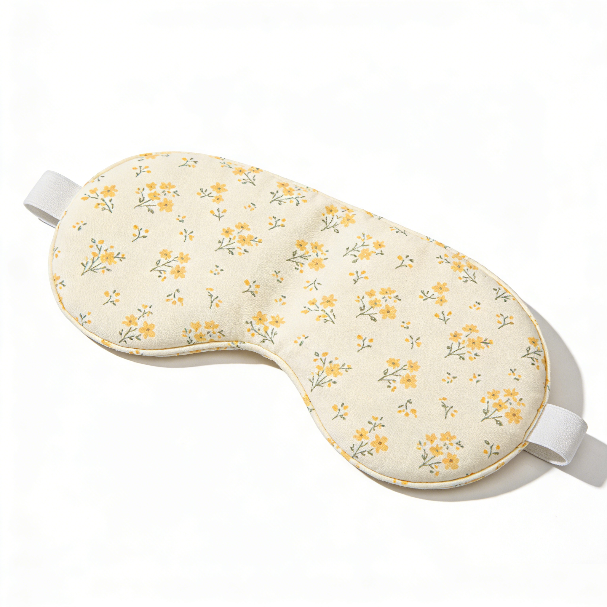 Yellow Ditsy Floral Print Cotton Sleep Eye Mask