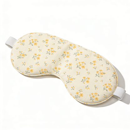 Yellow Ditsy Floral Print Cotton Sleep Eye Mask