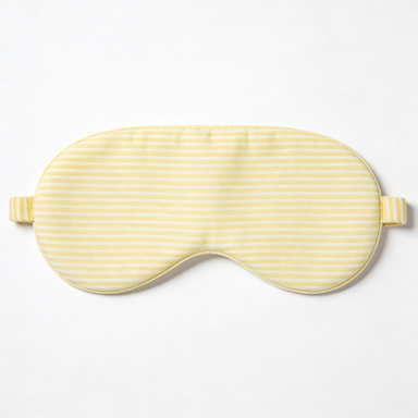 Yellow & White Striped Sleep Eye Mask
